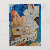 Women with a cheese treat in 1930 Collage ポストカード (正面)