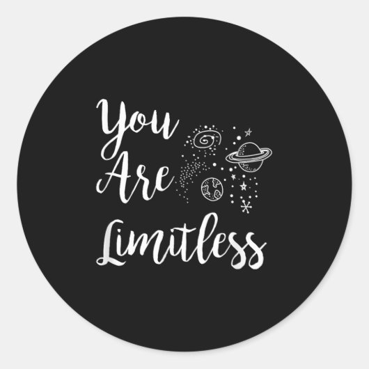 Women You Are Limitless Amazing Motivational  ラウンドシール (正面)