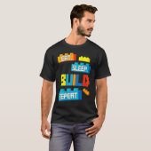 Womensレトロ食べスリープ構築Repeat Master Builder Tシャツ (正面フル)
