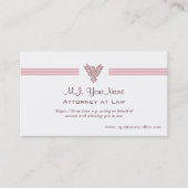 Womens弁護士/弁護士-ストライプ、ピンクの鳳凰 名刺 (正面)