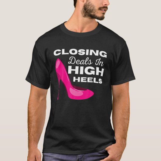 Womens おもしろい実在 Estate Agent Closing Deals In Hi Tシャツ (正面)