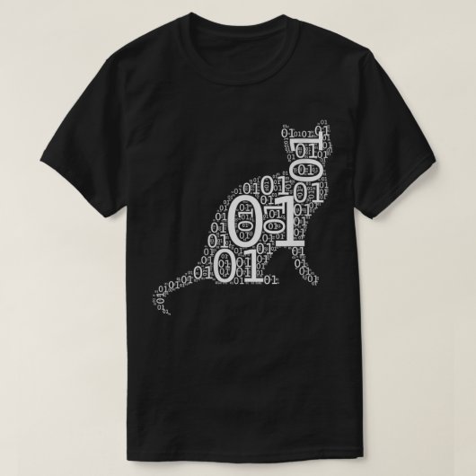 Womens おもしろい Binary Cat Codingコンピュータプログラマ Tシャツ (デザイン正面)