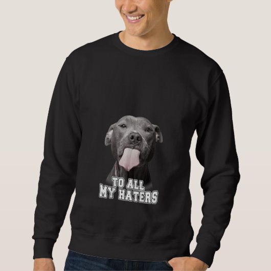 Womens おもしろい To All My Haters T-Shirt Pitb スウェットシャツ (正面)