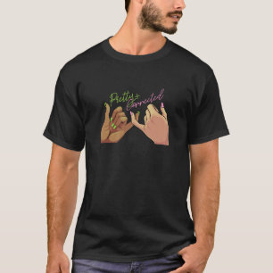 Womens 最高の Friendかわいらし Connected Green Pink Pin Tシャツ
