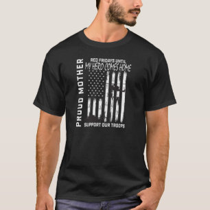 Womens 誇りを持った Mother Red Friday軍隊サポートOu Tシャツ