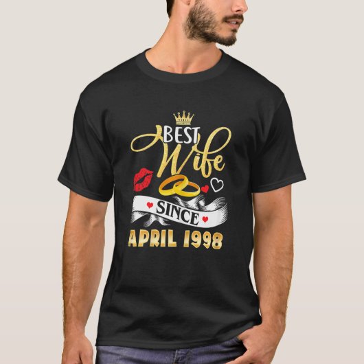 Womens 24 Wedding Anniversary Outfit Best Wife Sin Tシャツ (正面)