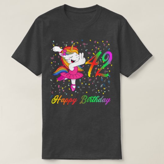 Womens 42 Years Old Birthday, Happy Birthday, Ball Tシャツ (デザイン正面)
