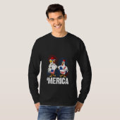 Womens 4th Of July Funny Chicken Beer Drinking Ame Tシャツ (正面フル)