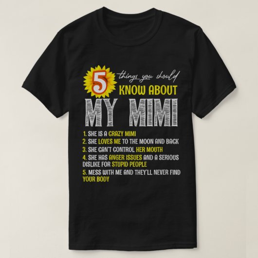 Womens 5 Things You Should Know About My Mimi Sunf Tシャツ (デザイン正面)