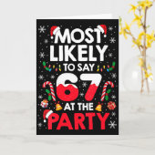 Womens 67 Funny Christmas Meme Most Likely To Say  カード (黄色い花)