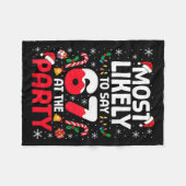 Womens 67 Funny Christmas Meme Most Likely To Say  フリースブランケット (正面(横))