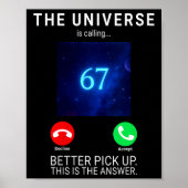 Womens 67 Meme The Universe Is Calling V-neck  ポスター (正面)