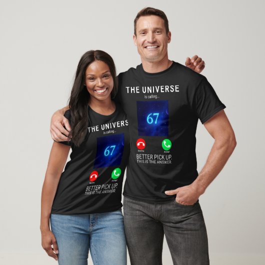Womens 67 Meme The Universe Is Calling V-neck Tシャツ (ユニセックス)
