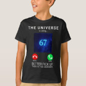 Womens 67 Meme The Universe Is Calling V-neck Tシャツ (正面)