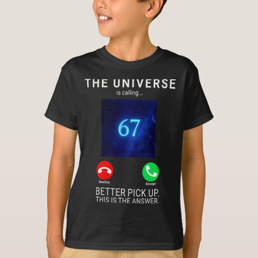Womens 67 Meme The Universe Is Calling V-neck Tシャツ (正面)