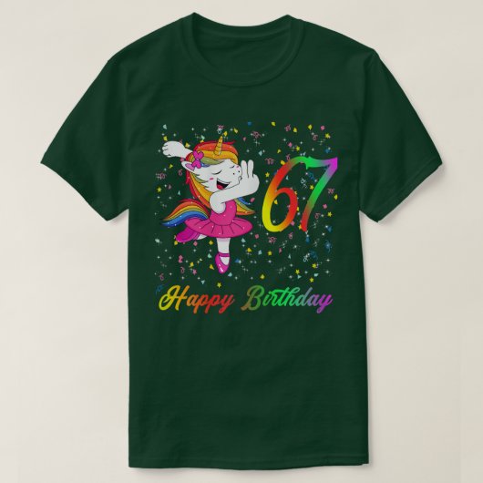 Womens 67 Years Old Birthday, Happy Birthday, Ball Tシャツ (デザイン正面)