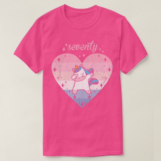 Womens 70 Year Old Cute Unicorn Birthday Girl 70th Tシャツ (デザイン正面)