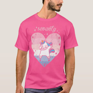 Womens 70 Year Old Cute Unicorn Birthday Girl 70th Tシャツ