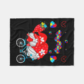 Womens Accept Understand Love Autism Awareness Gno フリースブランケット (正面(横))