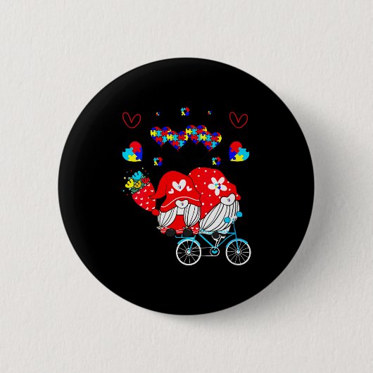 Womens Accept Understand Love Autism Awareness Gno 缶バッジ (正面)