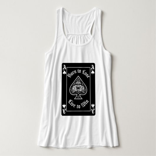 Women's Ace of Spades Black Playing Card Tshirt タンクトップ (デザイン正面)