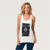 Women's Ace of Spades Black Playing Card Tshirt タンクトップ (正面フル)