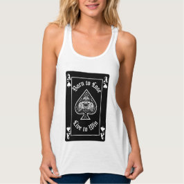 Women's Ace of Spades Black Playing Card Tshirt タンクトップ