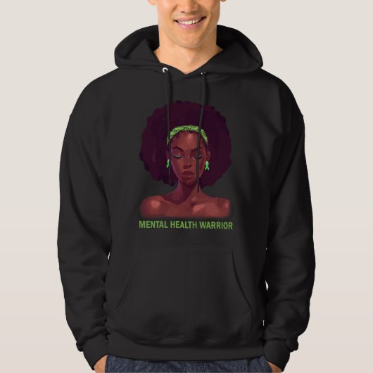 Womens Afro African American Black Woman Mental He パーカ (正面)