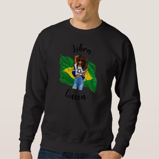 Womens Afro Brazilian Libra Queen African Zodiac B スウェットシャツ (正面)