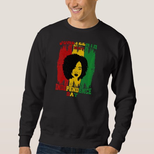 Womens Afro Woman Juneechは私の独立Daである スウェットシャツ (正面)