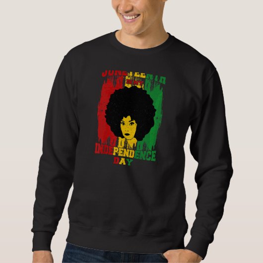 Womens Afro Woman Juneechは私の独立Daである スウェットシャツ (正面)
