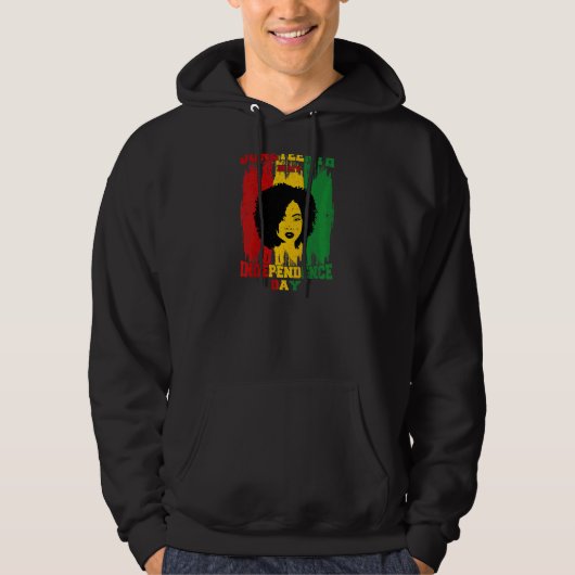 Womens Afro Woman Juneechは私の独立Daである パーカ (正面)
