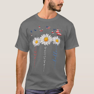 Womens All American Loli 7月フラワーファミリーの4th Tシャツ