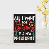 Womens All I Want For Christmas Is A New President カード (黄色い花)