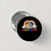 Womens Ally Cat LGBTプライドAlly Coule Cat With Ra 缶バッジ (正面&裏面)