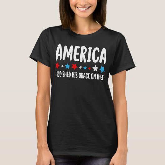Women's America God Shed His Grace on the Tee 4 Tシャツ (正面)