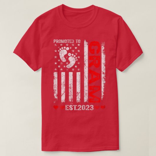 Womens American Flag Promoted To Gram 2023 Mothers Tシャツ (デザイン正面)