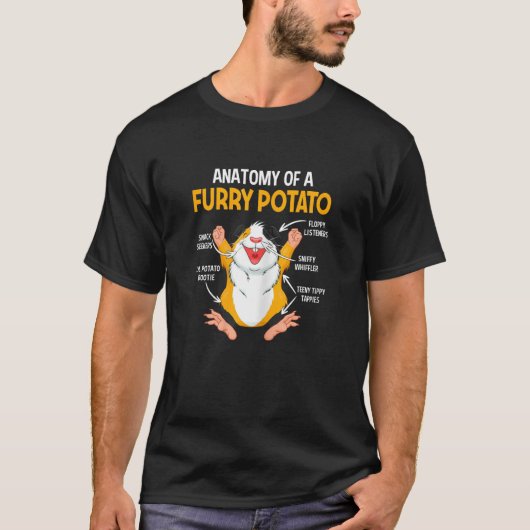 Womens  Anatomy Of A Furry Potato Guinea Pig  Pet  Tシャツ (正面)