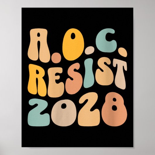 Womens Aoc 2028 President Reist Wavy Alexandr ポスター (正面)