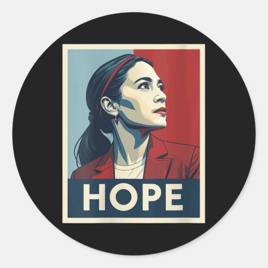 Womens Aoc Alexandria Ocasio Cortez 2028 For Prei ラウンドシール (正面)