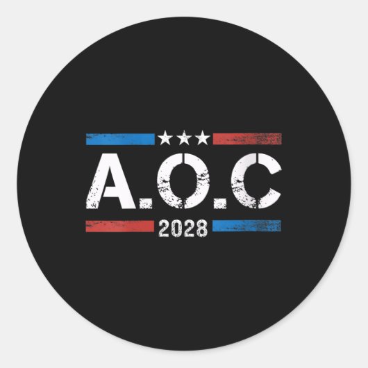 Womens Aoc Alexandria Ocasio Cortez 2028 For Prei ラウンドシール (正面)
