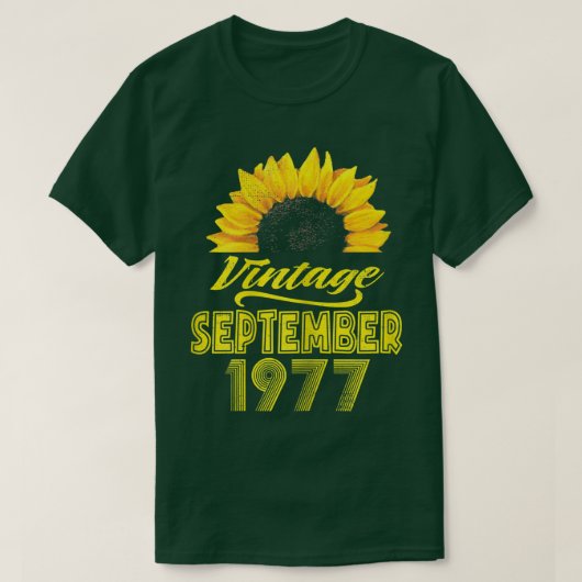 Womens Apparel Sunflower Vintage September 1977 45 Tシャツ (デザイン正面)