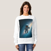 Women's Astronaut Galaxy Graphic Sweatshirt スウェットシャツ (正面フル)
