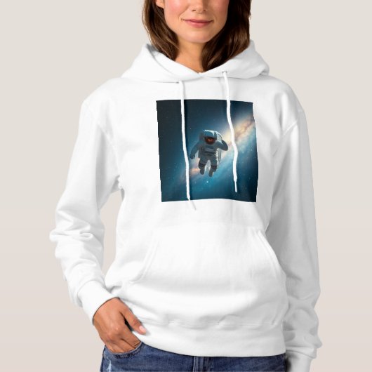 Women's Astronaut Space Galaxy Pullover Hoodie パーカ (正面)