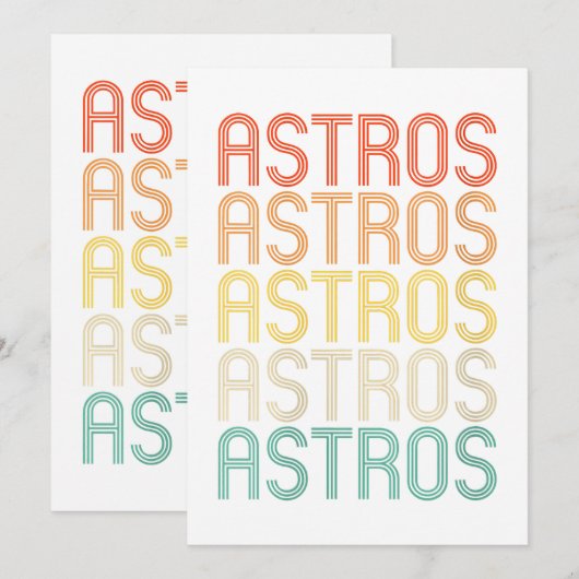 Womens Astros  招待状 (正面/裏面)