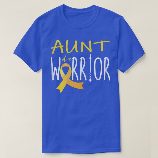 Womens Aunt of a Warrior Childhood Cancer Awarenes Tシャツ (デザイン正面)