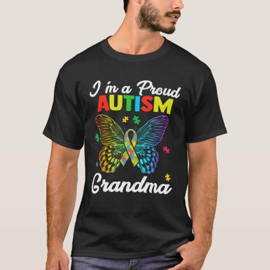 Womens Autism Awareness Butterfly I m A Proud Auti Tシャツ (正面)