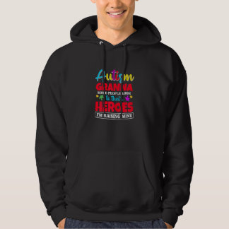 Womens Autism Granna People Look Up Their Heroes R パーカ