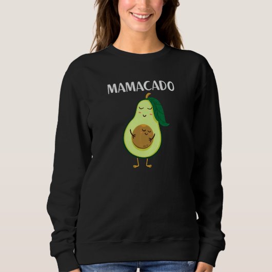Womens Avocado  Mama Avocado  Mom Avocado スウェットシャツ (正面)