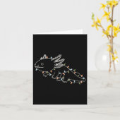 Womens Axolotl Tree Merry Christmas Funny Ugly Chr カード (黄色い花)